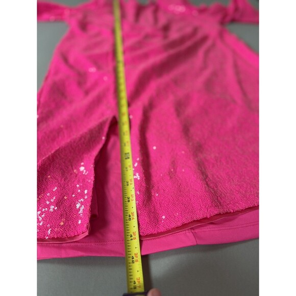 Torrid At The Knee Sequin Strong Shoulder Dress Pink size 24 - Picture 13 of 16